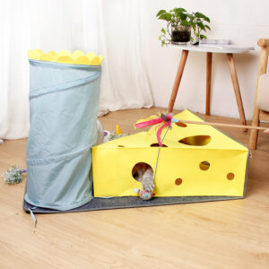 ef0a330a-f1dc-4b23-96a7-7ed1a1492318.jpg Cat Supplies Cheese Folding Tunnel Nest